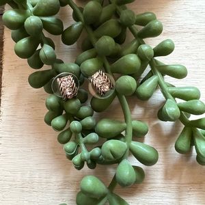 Small Rose Gold and Cubic studs